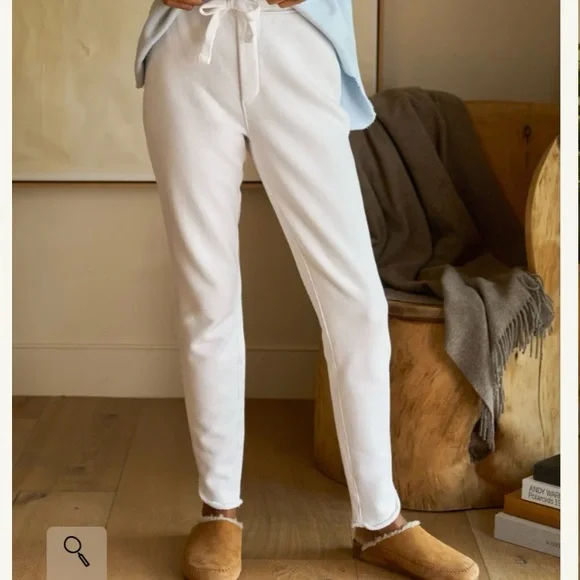Frank & Eileen Christine Tulip Ankle Sweatpants White Sz M Medium EUC Cabincore - Picture 1 of 16